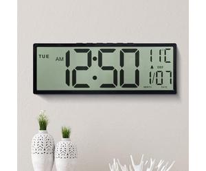 Maxstar 15” Gran Reloj Digital de Pared, baterías, Auto DST, Temperatura, Fecha, Relojes de Pared para Sala de Estar, Dormitorio, Cocina, decoración de Escritorio, Lectura fácil para Ancianos