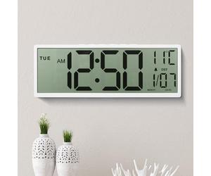 Maxstar 15 '' Gran Reloj Digital de Pared, baterías, Auto DST, Temperatura, Fecha, Relojes de Pared para Sala de Estar, Dormitorio, Cocina, decoración de Escritorio, Lectura fácil para Ancianos