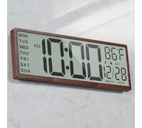 Maxstar Reloj de Pared Digital 14,5 Pulgadas, Pantalla LCD, Pilas, horario Verano automático, Temperatura, Fecha, fácil Lectura. Ideal para salón, Dormitorio, Cocina.