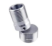 Maxtonser Adaptador de grifo de ducha de acero inoxidable, extensión de brazo de ducha, patas curvadas, 360 grados, base curvada en ángulo ajustable