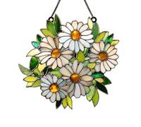Maxtonser Atrapasueños acrílicos con diseño de pájaros, girasoles, plantas verdes artificiales, decoración para colgar en la ventana, adorno de jardín