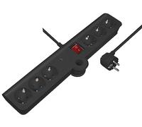 MaxTrack Regleta NV75-3L | 6 enchufes | Protección contra sobretensiones y protección táctil | Certificado GS | IP20 | Plegable para Mayor flexibilidad