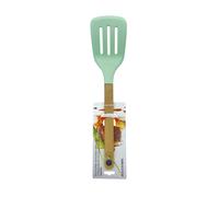 MAXWORK Espátula ranurada de silicona 36 cm, con mango madera, resistente al calor, utensilio de cocina