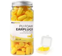 MAXWORKS 51064 - Juego de tapones para los oídos de espuma de poliuretano de color amarillo (60 pares) y tapones de silicona (1 par)