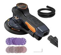 MAXXT Lijadora orbital,350w lijadora orbital aleatoria 10000 OPM con 6 velocidades variables y 10 piezas de 150mm papel,con Bolsillo Lavable de Recogida, para Lijar Madera y Metal