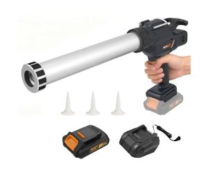 MAXXT Pistola Selladora Eléctrica para Cartuchos de 600 ml, Pistola de Silicona de 20 V con Batería de 2000 mAh para Sellar e Impermeabilizar