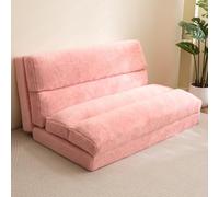 MAXYOYO Sofá cama de asiento, sofá plegable para dormir, colchón de piso para adultos, muy grueso, sofá de piso plegable 6 veces, rosa, 135 x 240 cm