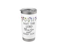 May the Lord Bless You and Keep You Christian Bible Verse Vaso térmico de acero inoxidable de doble pared