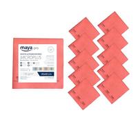 Maya - Bayetas de Microfibra para Limpieza de Vajillas/Cristales y Multisuperficies sin Dejar Rayas | 40x40 cm | Pack de 10 Paños Microplus Absorbentes para Cocina (Rojo)