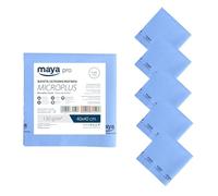 Maya - Bayetas de Microfibra para Limpieza de Vajillas/Cristales y Multisuperficies sin Dejar Rayas | 40x40 cm | Pack de 10 Paños Microplus Absorbentes para Cocina (Azul)