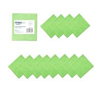 Maya - Bayetas de Microfibra para Limpieza sin Dejar Rayas | 36x38 cm | Pack de 12 Paños Fast 200G Antibacterias para Cocina, Cristales y Acero Inoxidable (Verde)