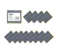 Maya - Bayetas de Microfibra para Limpieza sin Dejar Rayas | 36x38 cm | Pack de 12 Paños Fast 270G Antibacterias para Cocina, Cristales y Acero Inoxidable (Gris/Amarillo)