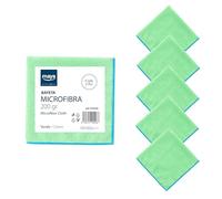 Maya - Bayetas de Microfibra para Limpieza sin Dejar Rayas | 40x40 cm | Pack de 5 Paños Terry 200G de Alta Absorción para Cocinas, Baños, Muebles y Cristales (Verde)