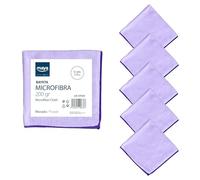 Maya - Bayetas de Microfibra para Limpieza sin Dejar Rayas | 40x40 cm | Pack de 5 Paños Terry 200G de Alta Absorción para Cocinas, Baños, Muebles y Cristales (Morado)