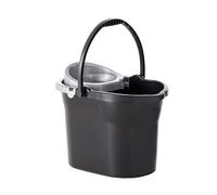 Maya - Cubo de Fregona con Escurridor de 10L para Espacios Pequeños, Diseño Compacto en PP Libre de BPA | 36x27,5x24 cm | Limpieza con Boquilla de Vertido y Asa Ergonómica (Negro)