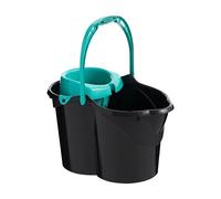 Maya - Cubo de Fregona EVERSEA® con Escurridor de 15L para Limpieza | 43x31x27,5 cm | Material Reciclado del Mar con Boquilla de Vertido Controlado y Escurrefácil (Negro)