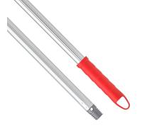 Maya - Palo de Escoba y Fregona de 140 cm en Aluminio Anodizado Estriado, Mango Antideslizante con Anclaje para Mopa, Rosca Doble Universal y Maneta para Colgar (Rojo)