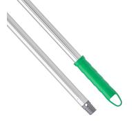 Maya - Palo de Escoba y Fregona de 140 cm en Aluminio Anodizado Estriado, Mango Antideslizante con Anclaje para Mopa, Rosca Doble Universal y Maneta para Colgar (Verde)