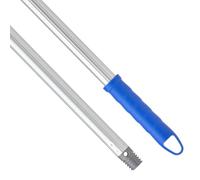 Maya - Palo de Escoba y Fregona de 140 cm en Aluminio Anodizado Estriado, Mango Antideslizante con Anclaje para Mopa, Rosca Doble Universal y Maneta para Colgar (Azul)