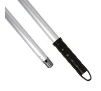 Maya - Palo de Escoba y Fregona de 140 cm en Aluminio Anodizado, Mango con Anclaje para Mopa, Repuesto de Rosca Doble Universal y Maneta para Colgar (Negro)