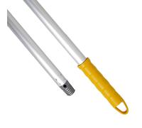 Maya - Palo de Escoba y Fregona de 140 cm en Aluminio Anodizado, Mango con Anclaje para Mopa, Repuesto de Rosca Doble Universal y Maneta para Colgar (Amarillo)