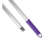 Maya - Palo de Escoba y Fregona de 140 cm en Aluminio Anodizado, Mango con Anclaje para Mopa, Repuesto de Rosca Doble Universal y Maneta para Colgar (Morado)