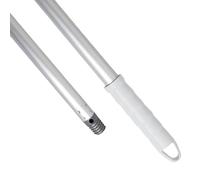 Maya - Palo de Escoba y Fregona de 140 cm en Aluminio Anodizado, Mango con Anclaje para Mopa, Repuesto de Rosca Doble Universal y Maneta para Colgar (Blanco)