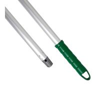 Maya - Palo de Escoba y Fregona de 140 cm en Aluminio Anodizado, Mango con Anclaje para Mopa, Repuesto de Rosca Doble Universal y Maneta para Colgar (Verde)