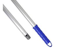 Maya - Palo de Escoba y Fregona de 140 cm en Aluminio Anodizado, Mango con Anclaje para Mopa, Repuesto de Rosca Doble Universal y Maneta para Colgar (Azul)