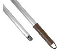 Maya - Palo de Escoba y Fregona de 140 cm en Aluminio Anodizado, Mango con Anclaje para Mopa, Repuesto de Rosca Doble Universal y Maneta para Colgar (Marrón)