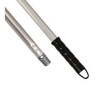 Maya - Palo de Escoba y Fregona de 150 cm en Aluminio Anodizado, Mango con Anclaje para Mopa, Repuesto de Rosca Doble Universal y Maneta para Colgar (Negro)