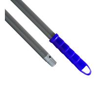 Maya - Palo de Escoba y Fregona GRAFINOX de 140 cm en Acero Especial Anticorrosión, Mango para Áreas Húmedas, Anclaje para Mopa, Rosca Universal y Maneta para Colgar (Azul)