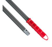Maya - Palo de Escoba y Fregona GRAFINOX de 140 cm en Acero Especial Anticorrosión, Mango para Áreas Húmedas, Anclaje para Mopa, Rosca Universal y Maneta para Colgar (Rojo)