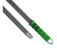 Maya - Palo de Escoba y Fregona GRAFINOX de 140 cm en Acero Especial Anticorrosión, Mango para Áreas Húmedas, Anclaje para Mopa, Rosca Universal y Maneta para Colgar (Verde)