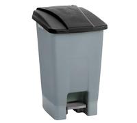 Maya Papelera con Pedal y Ruedas 70 Litros. Con Asa Trasera y Tapa Ceñida. Polipropileno Resistente. (Negro)