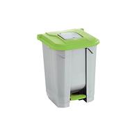 Maya Professional Tools 09105 Papelera con Pedal, Cubo Interior y Ruedas, 50 L, Verde