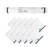Maya - Rollo de Bayeta CHEFPRO con Precorte de Uso Profesional HORECA para Cristales, 10 Unidades | 40 x 64 cm | Paños de Limpieza para Vajillas sin Dejar Rayas, Gramaje de 130 g/m²