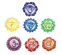 Maydahui Chakra vinilo pegatinas de pared (juego de 7 piezas) Yoga meditación pared Decal Health Aum Symbol Art Mantra meditación para decoración del hogar, yoga, estudio o yogi