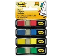 Mayorista case of 25 - 3 M Post-it de color pequeña cinta flags-self-stick banderas, 1/2 "x1 - 3/4", 140/PK, SER/GN/RD/YW