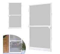 MAYTIIMO Puerta con mosquitera 120 x 240 cm, marco de aluminio, tela de fibra de vidrio, color blanco
