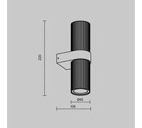Maytoni Aplique de pared DYNAMICS, negro, altura 23 cm, metal, arriba/abajo