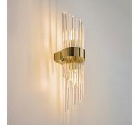 Maytoni Aplique de pared Frame, 2 luces, altura 46 cm, dorado/claro