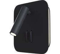 Maytoni Ios 176, aplique de pared LED, lámpara de pared de 9W, color negro, luz cálida