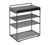 Maze Estantería-Taburete Lower East Seat 50x28x58 cm Black-black leather