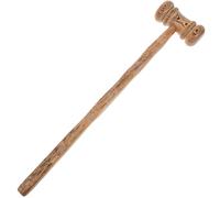 Mazo de Juez de Madera Maciza, Marrón, para Subasta y Aula | Acabado Liso sin Rebabas, Agarre Cómodo, Aspecto Auténtico, para Bloque Sonoro, Reuniones de Club
