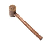 Mazo de madera con cabeza de cuero crudo, martillo de tallado de cuero, herramienta de corte con mango de madera para el hogar (diámetro 44 mm)