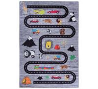 Mazovia Alfombra infantil, diseño "Calle", color gris, 160x230 cm, pelo corto, fácil de limpiar, alfombra para juegos para habitación infantil