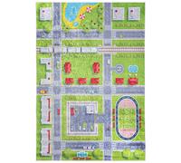 Mazovia, alfombra infantil, diseño de calle, color verde, 160x230 cm, pelo corto, fácil de limpiar, alfombra para juegos para habitación infantil