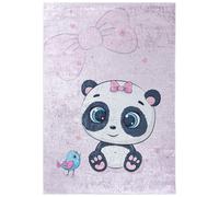 Mazovia Alfombra infantil, diseño de oso, color rosa, 160x230 cm, pelo corto, fácil de limpiar, ideal para la habitación de los niños