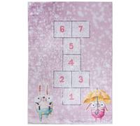 Mazovia Alfombra infantil para saltar, color rosa, 160x230 cm, pelo corto, fácil de limpiar, alfombra para juegos para habitación infantil